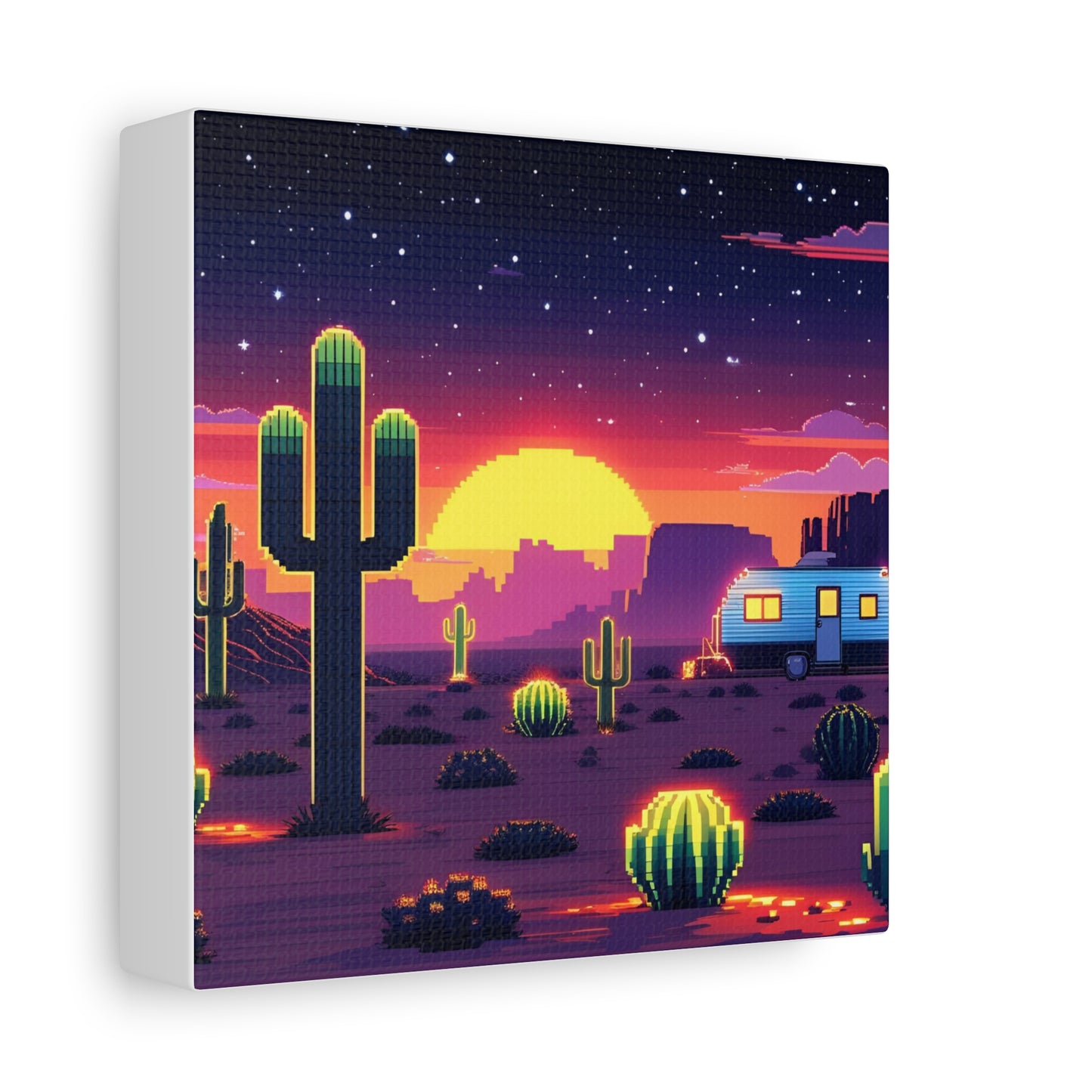 Desert Sunset Canvas Art Print | Retro Series