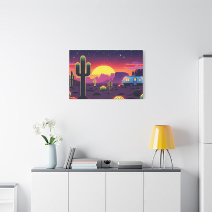 Desert Sunset Canvas Art Print | Retro Series