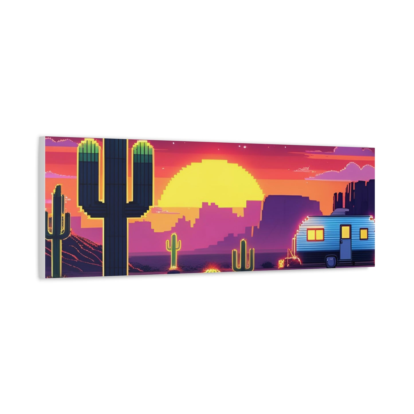 Desert Sunset Canvas Art Print | Retro Series