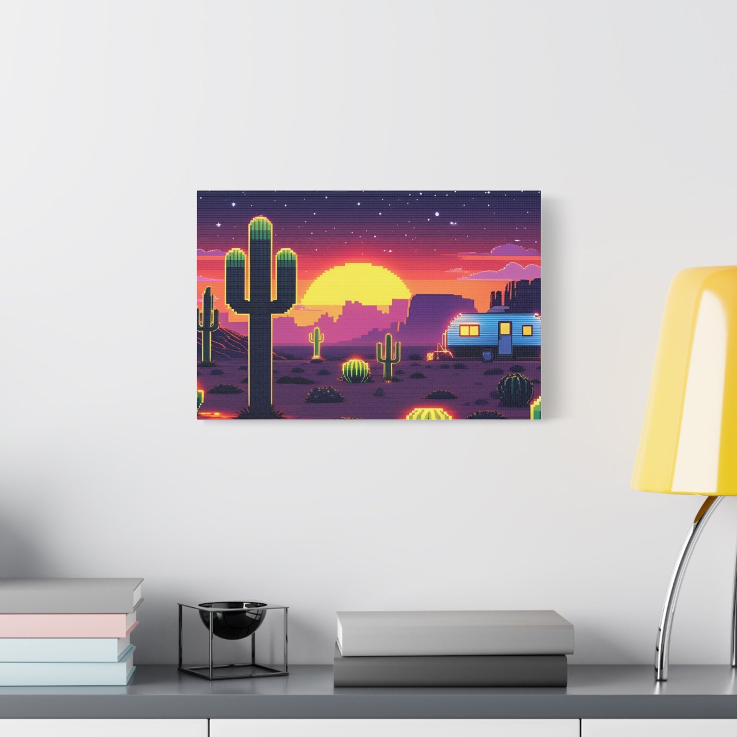 Desert Sunset Canvas Art Print | Retro Series