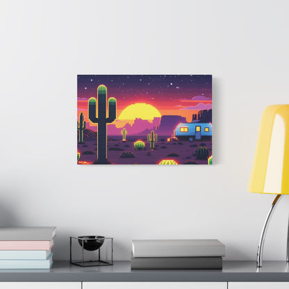 Desert Sunset Canvas Art Print | Retro Series
