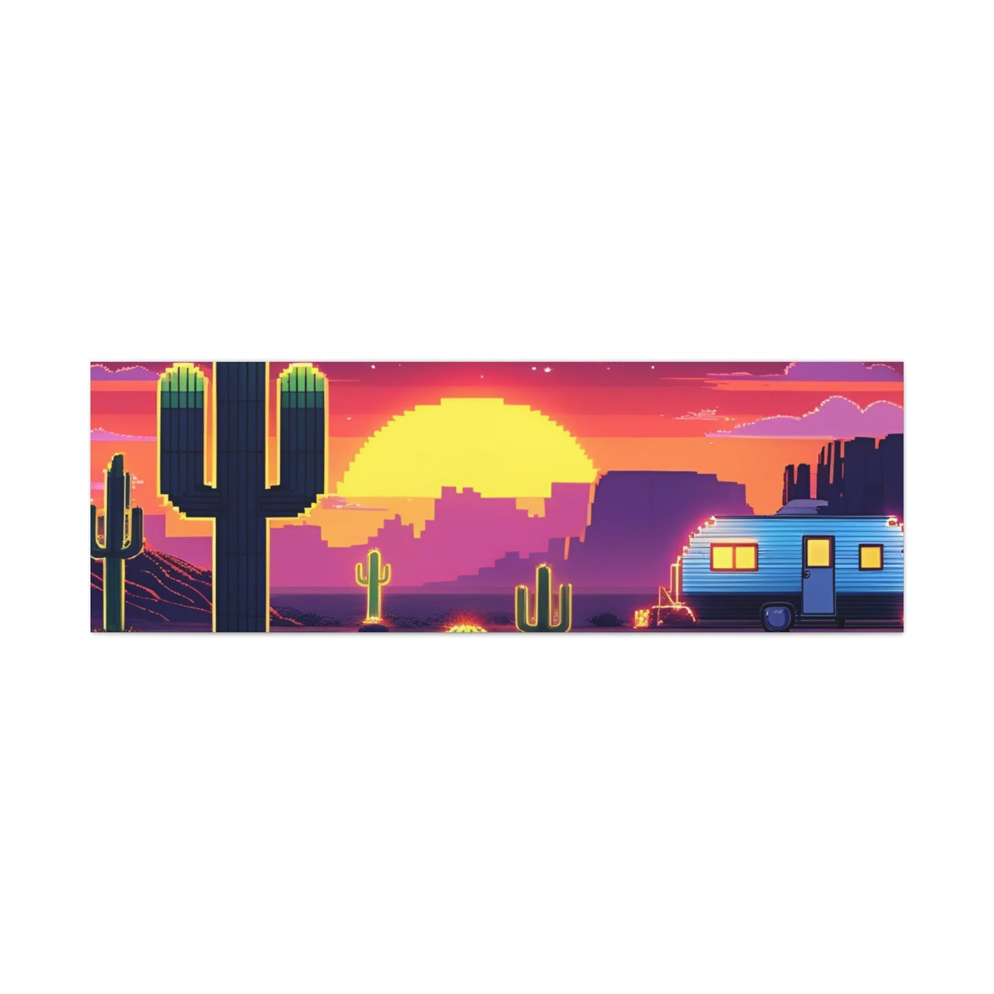 Desert Sunset Canvas Art Print | Retro Series