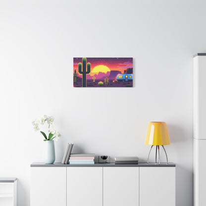Desert Sunset Canvas Art Print | Retro Series