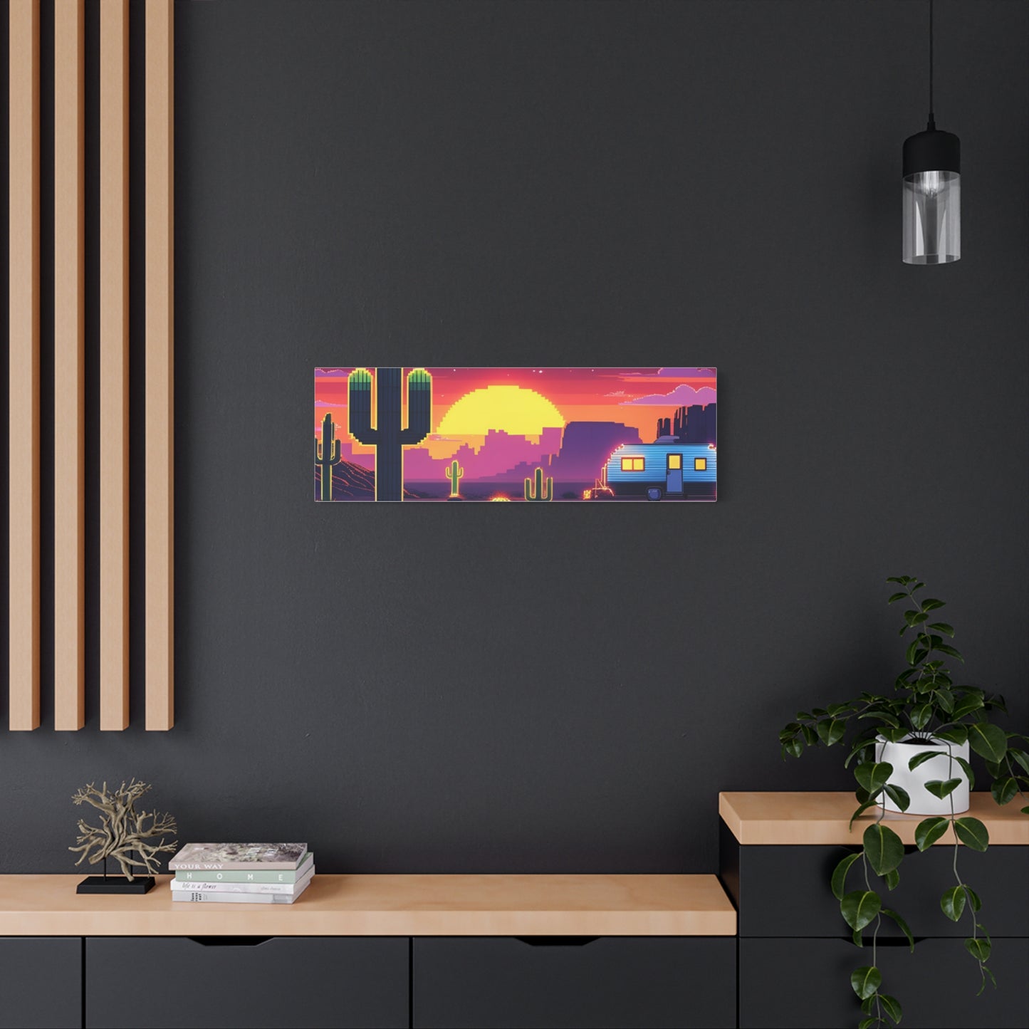 Desert Sunset Canvas Art Print | Retro Series