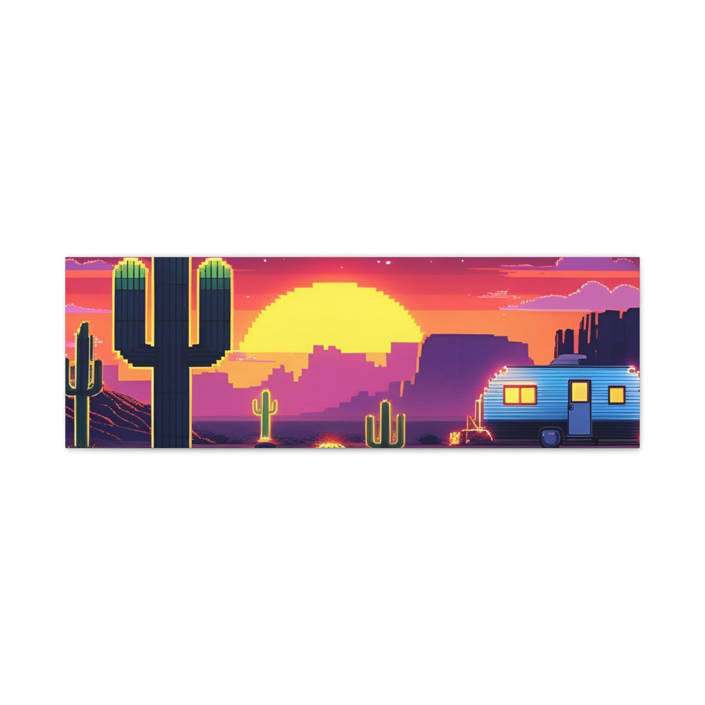 Desert Sunset Canvas Art Print | Retro Series