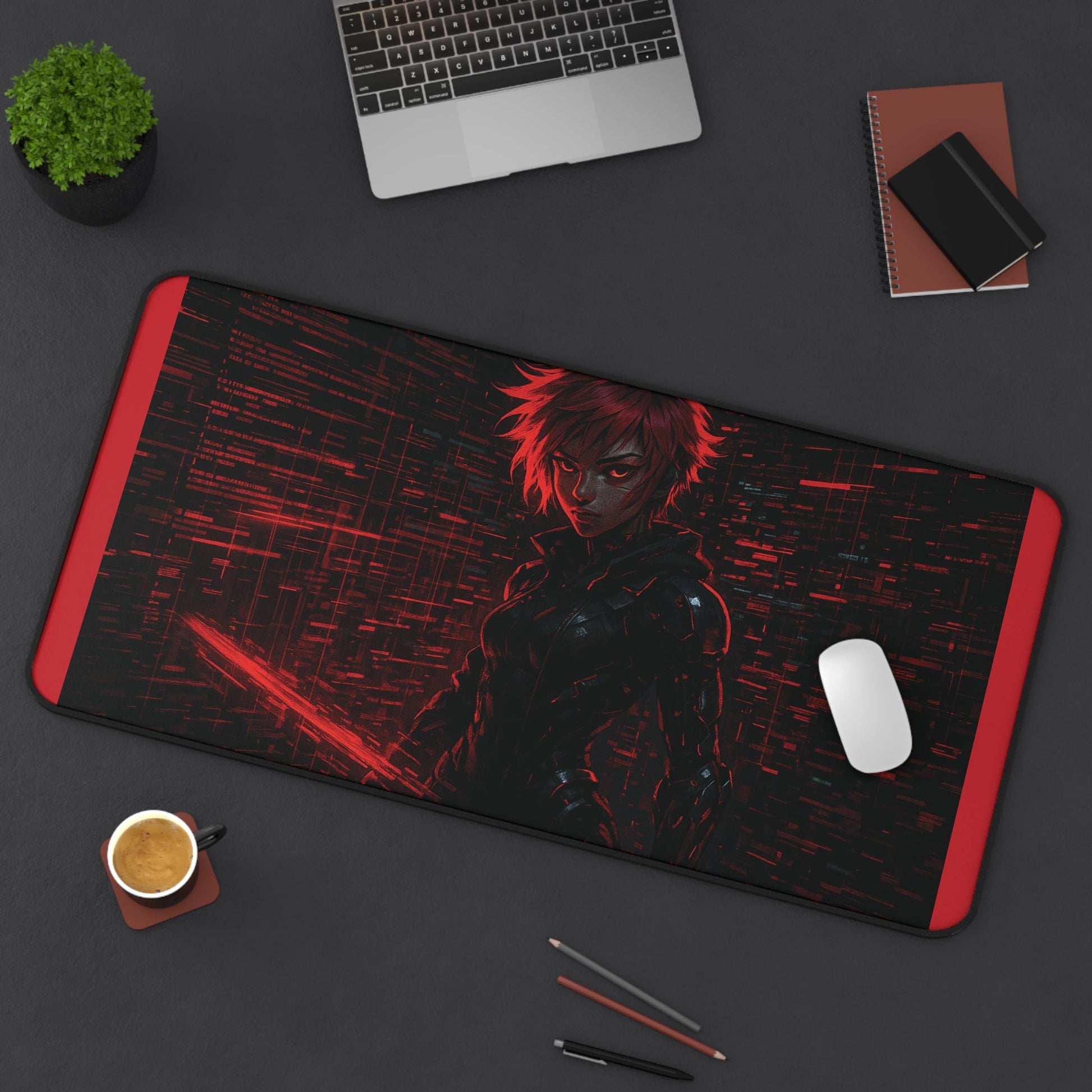 Anime Series | Crimson Hacker Desk Mat - NEONPADS - Home Decor