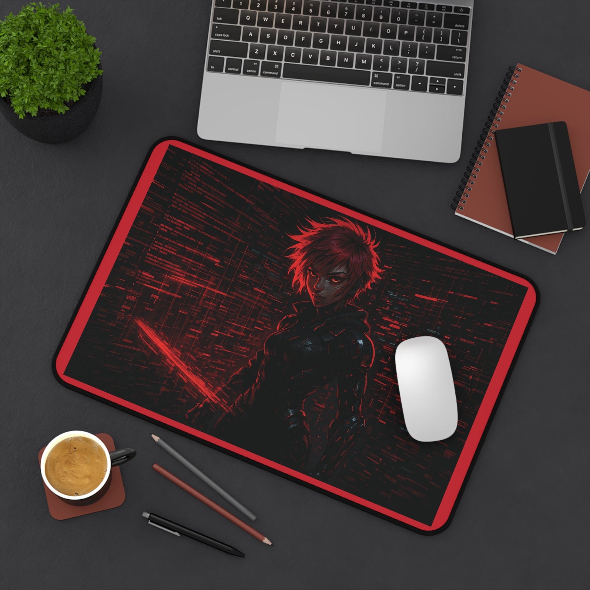 Anime Series | Crimson Hacker Desk Mat - NEONPADS - Home Decor