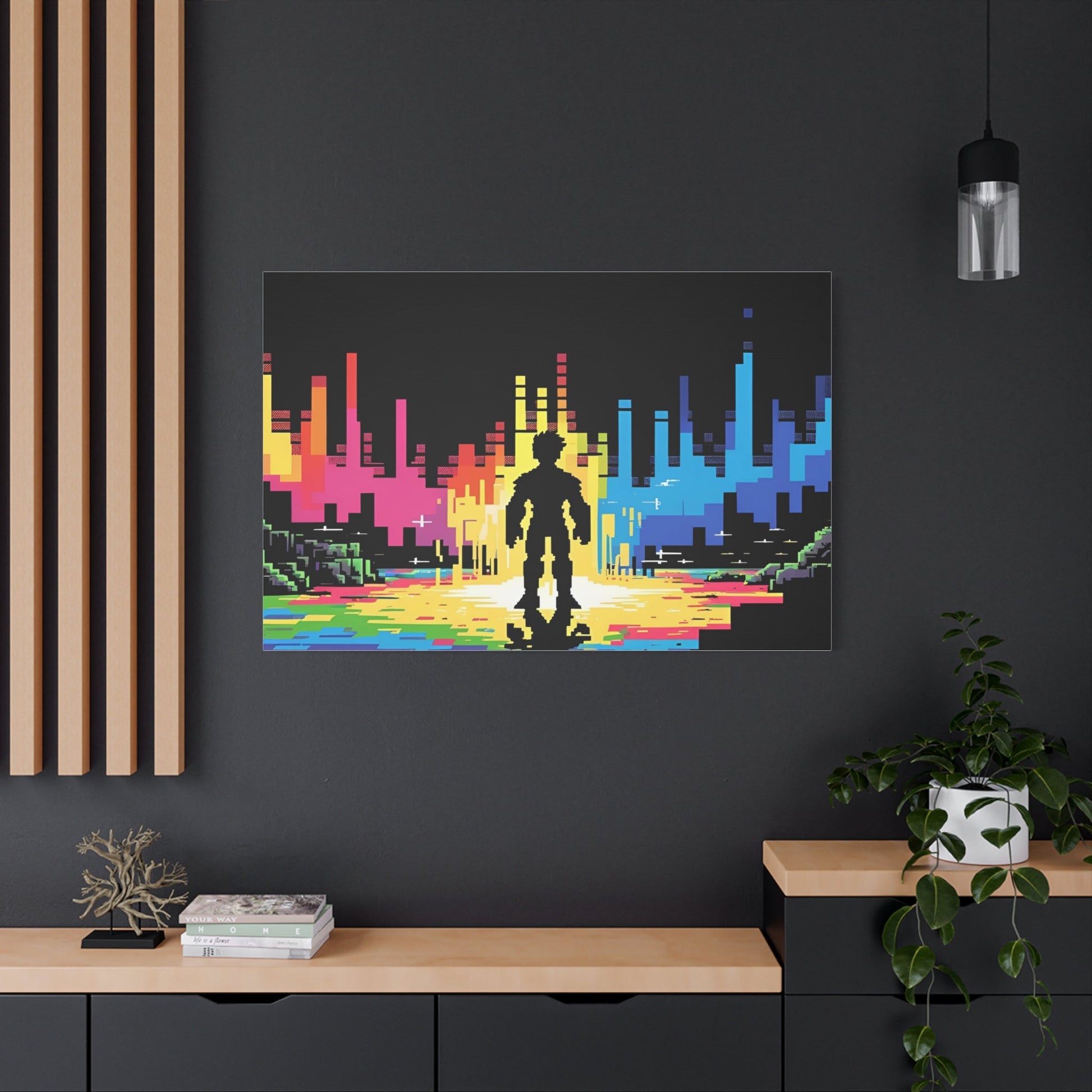 Pixel Series | Into The Light Canvas Wall Art - NEONPADS - Canvas