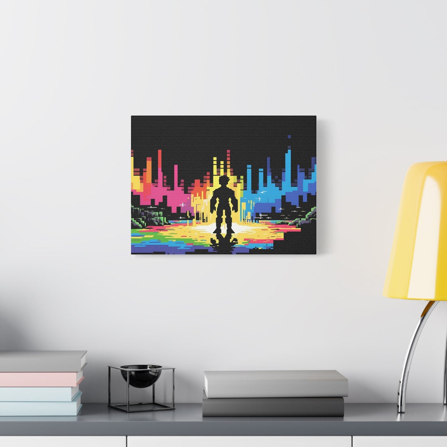 Pixel Series | Into The Light Canvas Wall Art - NEONPADS - Canvas