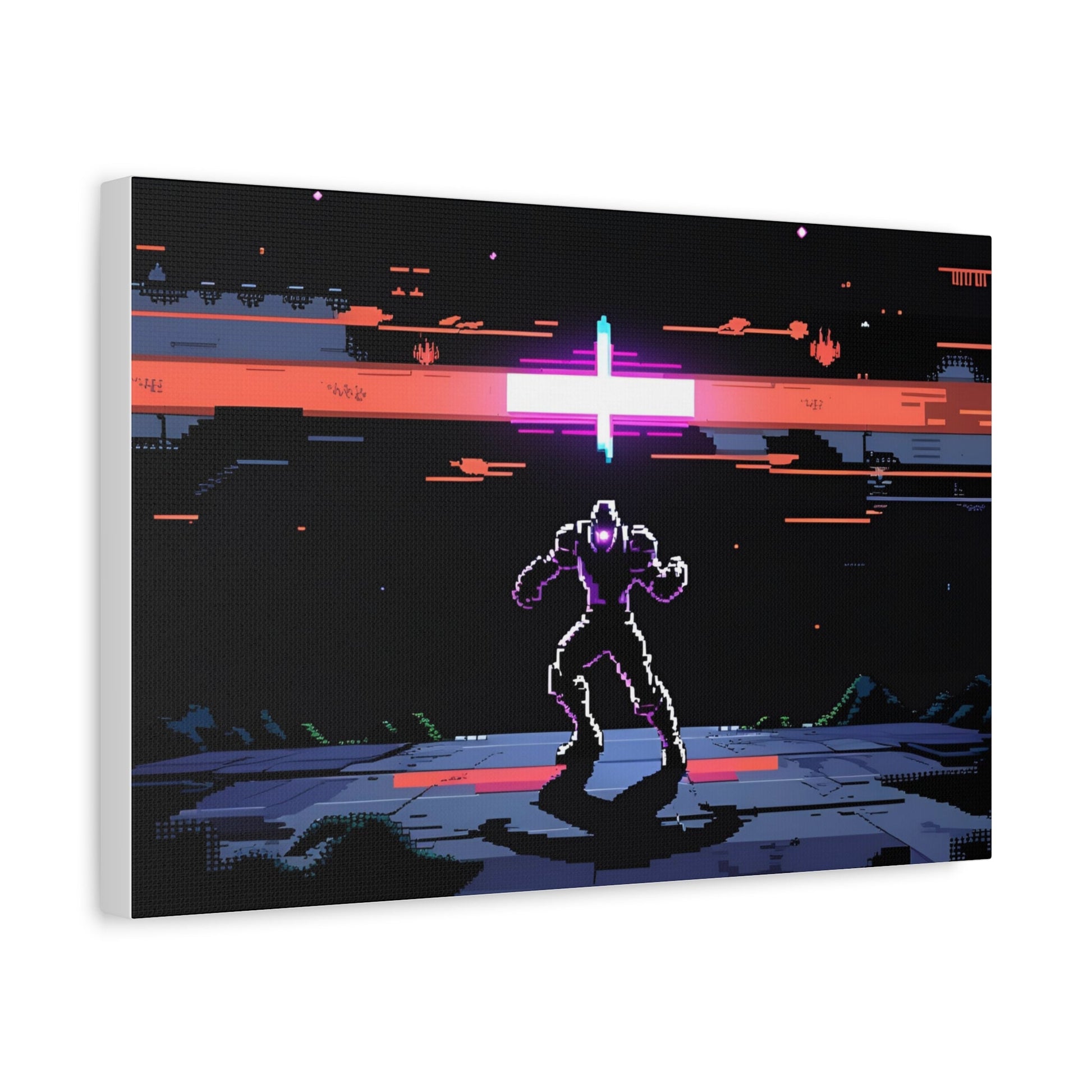 Pixel Series | Neon Standoff Canvas Wall Art - NEONPADS - Canvas
