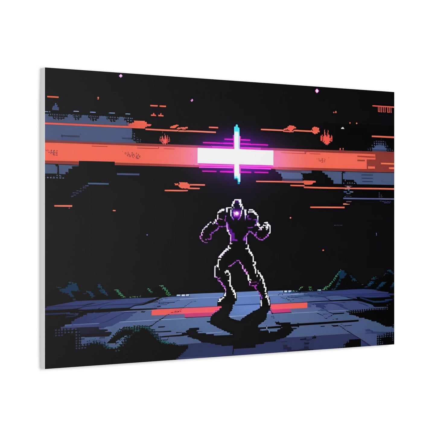 Pixel Series | Neon Standoff Canvas Wall Art - NEONPADS - Canvas
