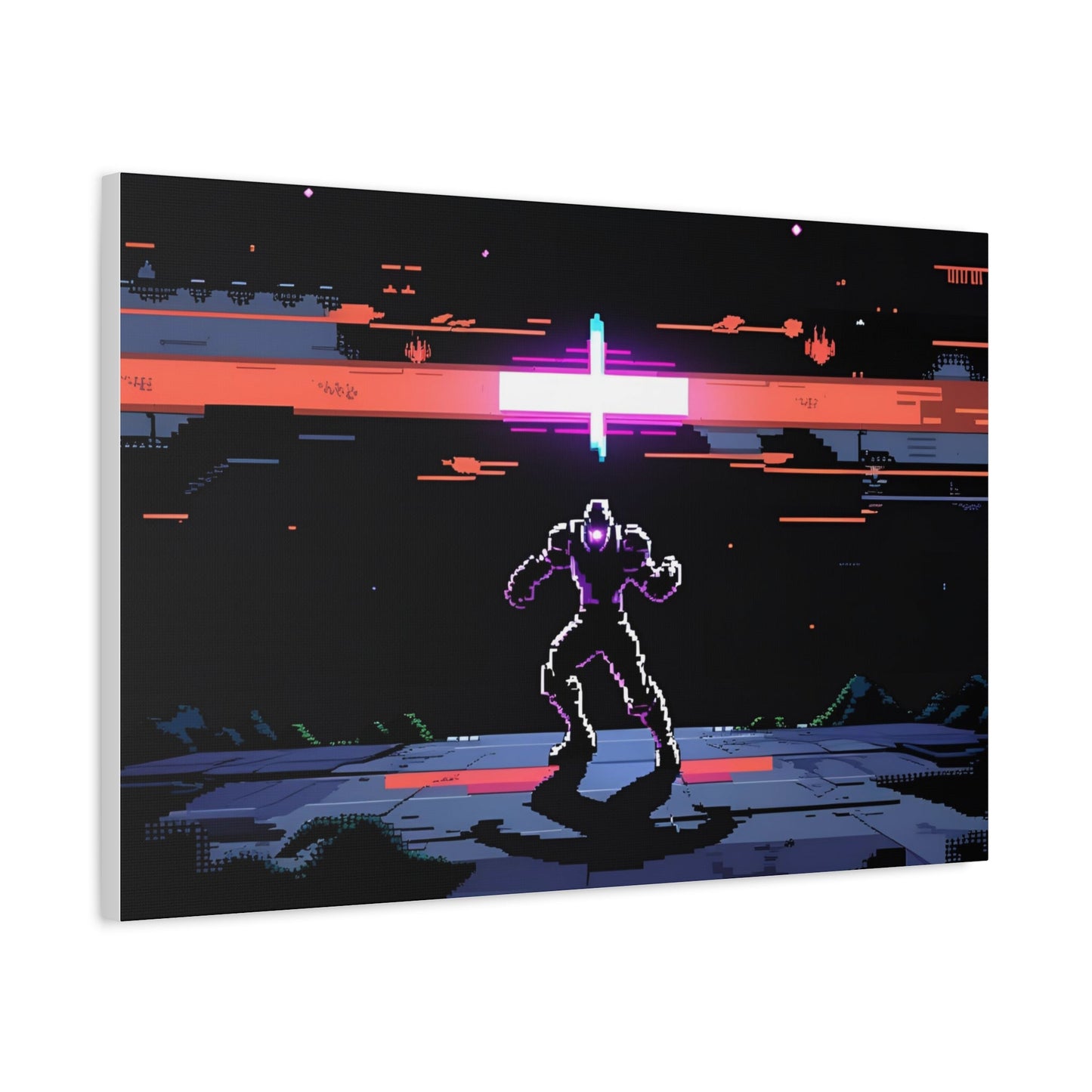 Pixel Series | Neon Standoff Canvas Wall Art - NEONPADS - Canvas