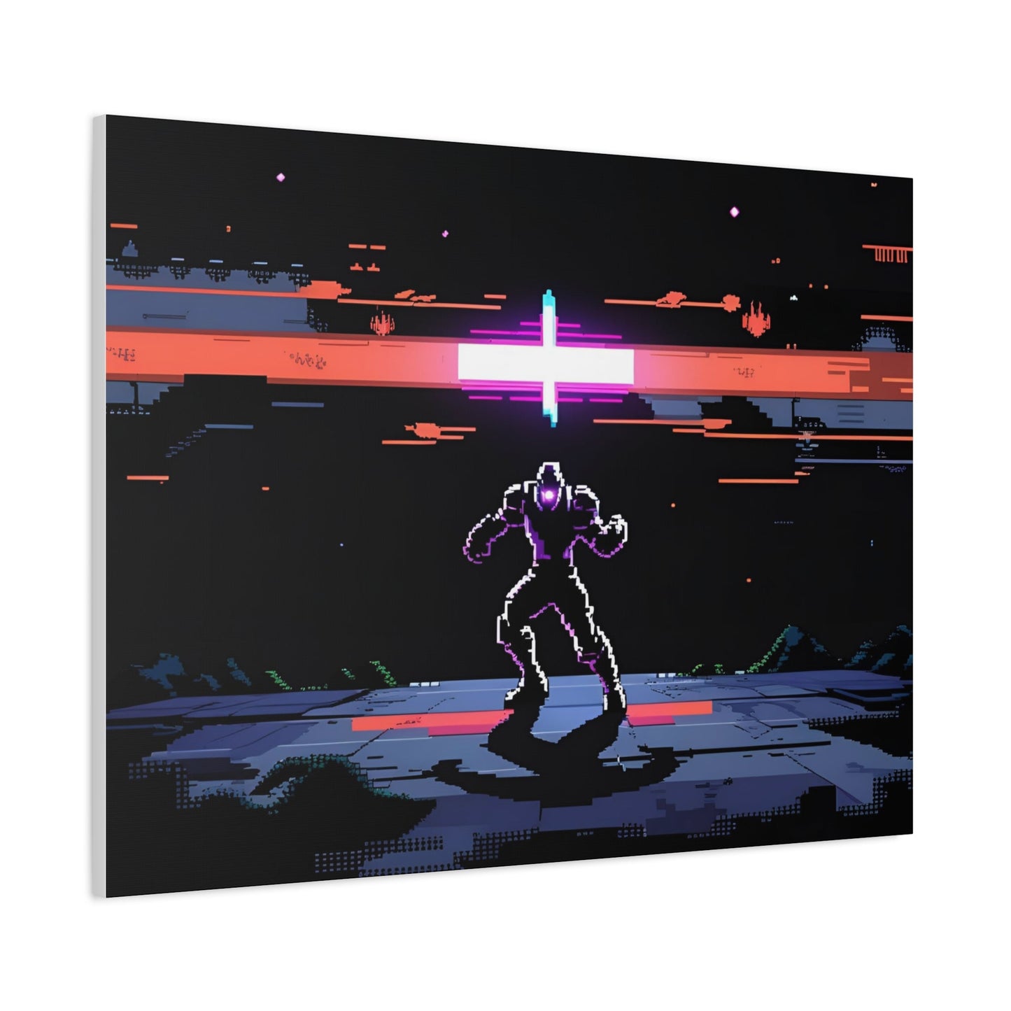 Pixel Series | Neon Standoff Canvas Wall Art - NEONPADS - Canvas